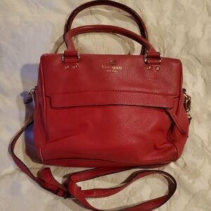 Kate Spade Red Satchel with Structured Design